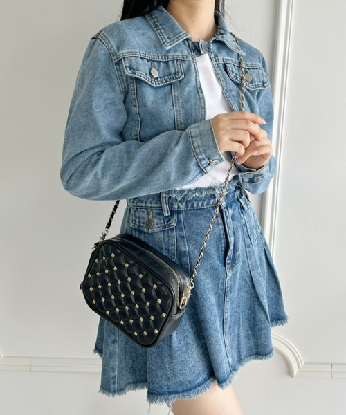 Loueme ショルダーバッグ バッグ タッセル付き2WAYスタッズ 