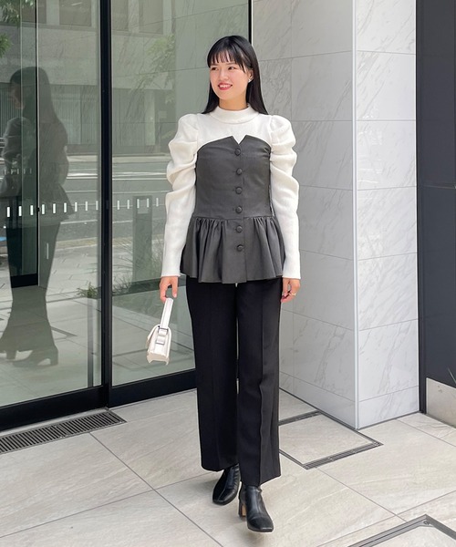 Fit more（フィットモア） ベスト ジレ ペプラムビスチェ レディース