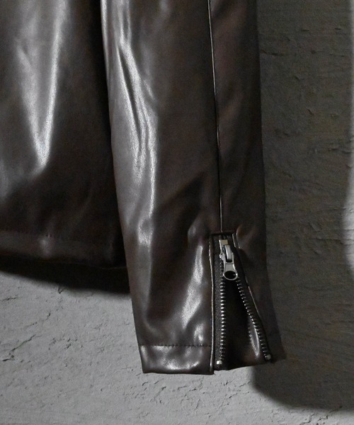 革ジャン ライダース PUレザー シングルライダースジャケット