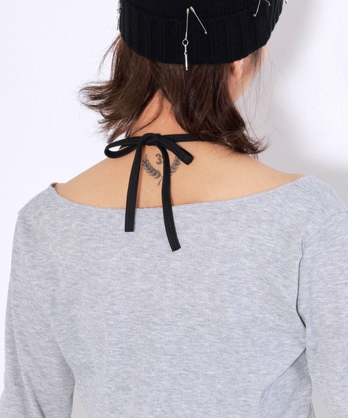 d.i.a.背中レースアップTシャツ Diable baiser（ディアブルベーゼ） tシャツ ホルターインナー付レース