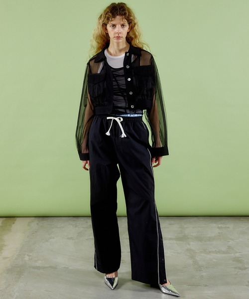 MAISON SPECIAL タンクトップ ノースリーブ Sheer Drape layered