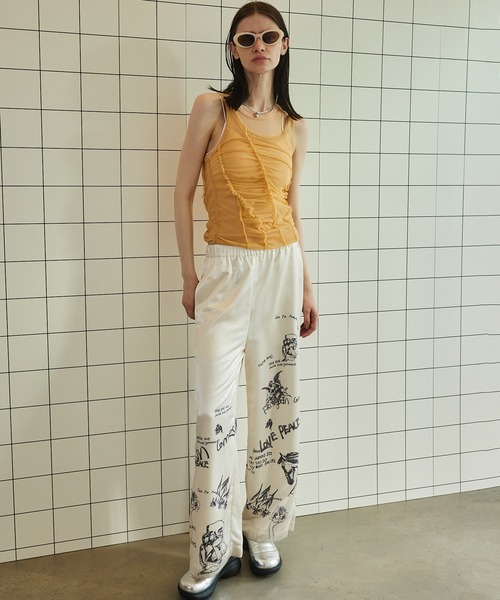 MAISON SPECIAL タンクトップ ノースリーブ Sheer Drape layered