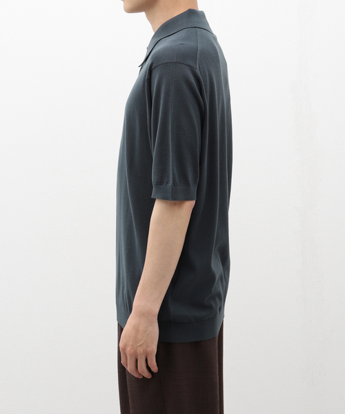 JOHN SMEDLEY for EDIFICE ブラックポロシャツ JOHN SMEDLEY ジョンスメドレー 半袖ポロシャツ メンズ