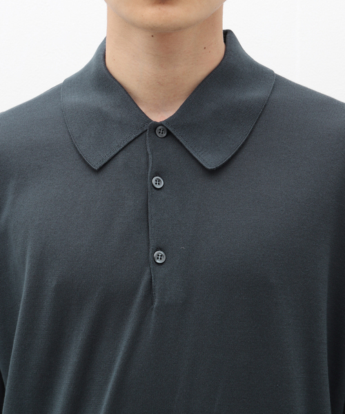 【良品】JOHN SMEDLEY isis イギリス製 ポロシャツ ブラック M JOHN SMEDLEY / ISIS S/S Knit Polo (Black)