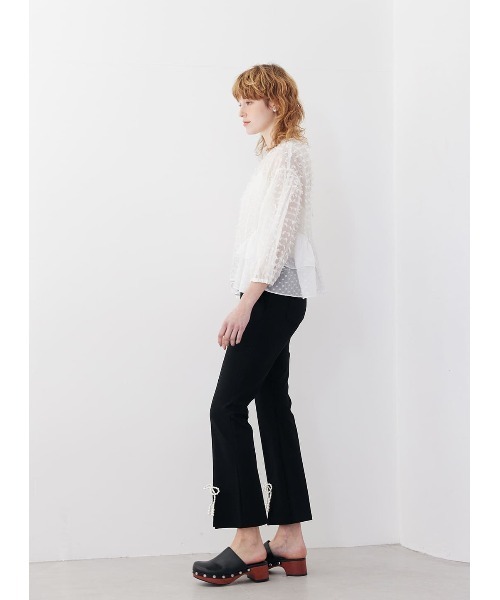 パンツ パールリボンストレッチパンツ レディース : 83470201  