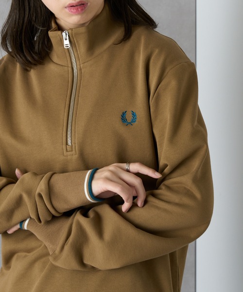 値下げ可【新品】FRED PERRYブラウン ハーフジップ トレーナー XL FRED PERRY（フレッドペリー） トレーナー スウェット 「FRED PERRY