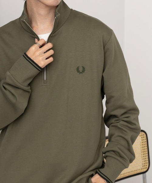 FRED PERRY ブラック スウェット L フレッドペリー FRED PERRY FRED PERRY トレーナー HALF ZIP