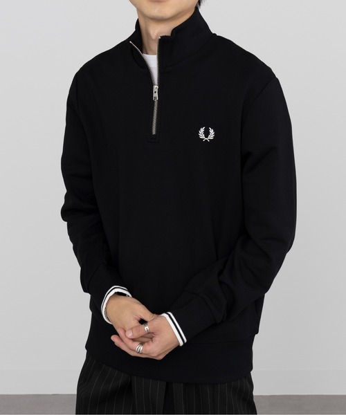 Fred Perry ブラック ジップアップ トレーナー L FRED PERRY ジップアップ トレーナー Lサイズ ブラック 着用画像あり