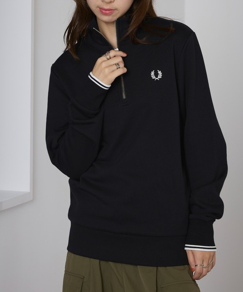 トレーナー スウェット FRED PERRY: M3574 HALF ZIP SHIRT レディース フレッドペリー FRED PERRY FRED PERRY トレーナー HALF ZIP