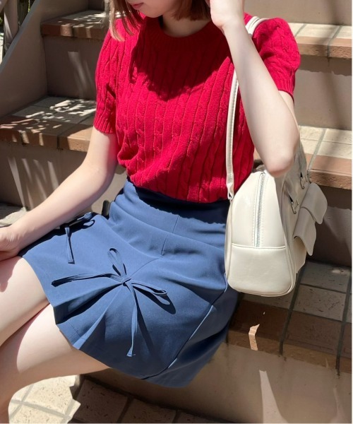 clear スカート インパン付きリボン台形ミニスカート「着回し力抜群