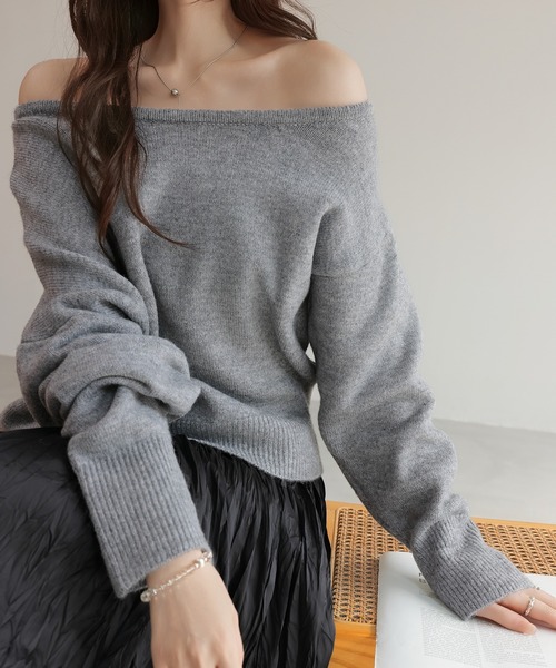 ESTNATIONオフショルダーニットグレー新品未使用 ESTNATION / オフショルダーニット｜ESTNATION ONLINE STORE