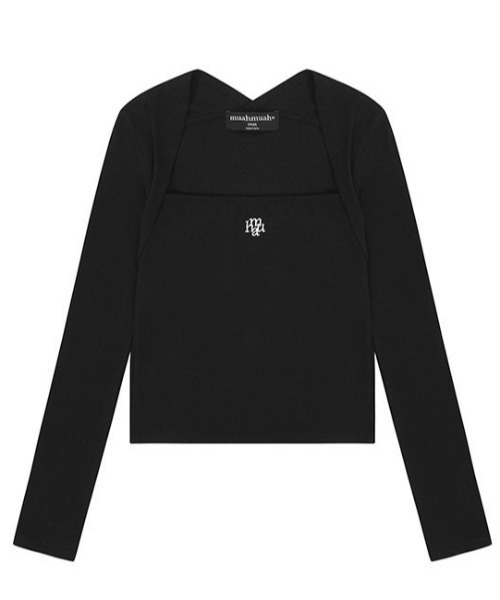 tシャツ A'GEM/9 × .kom 「muah muah/ムーアムーア」 LOGO STITCH BOLERO LONG SLEEVE/ステッチロ tシャツ A'GEM/9 × .kom 「muah muah/ムーアムーア」 LOGO