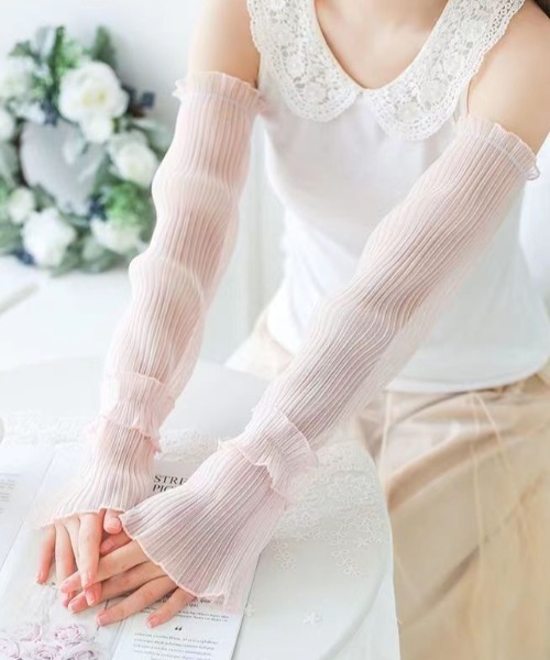 プリーツ-カフス/アーム-カバー　チュールレース Tulle cuffs／チュールカフス（アームカバー）｜yae（ヤエ）の