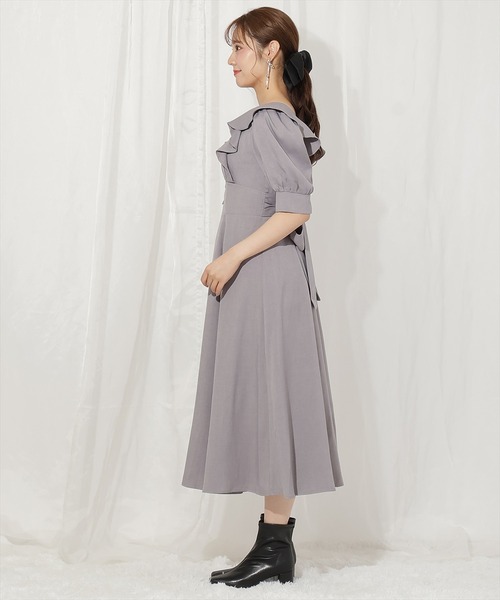 WILLSELECTION ワンピース ラッフルフリルパフ袖ワンピース