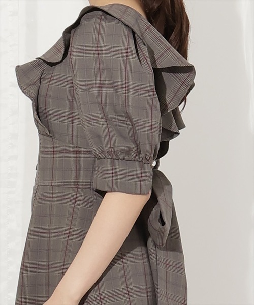 WILLSELECTION ワンピース ラッフルフリルパフ袖ワンピース