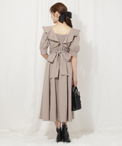 WILLSELECTION ワンピース ラッフルフリルパフ袖ワンピース