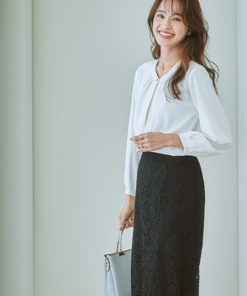 7days Life Styling ブラウス シャツ ストレッチとろみ素材