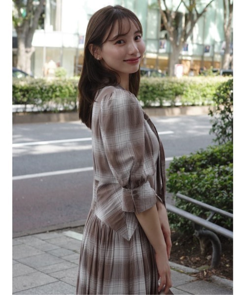 ワンピース Chelsea Checked Tie Dress/Her lip to Chelsea Checked Tie Dress（ワンピース）｜Her lip to（ハー