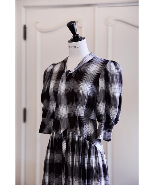 Her lip to ワンピース Chelsea Checked Tie Dress レディース