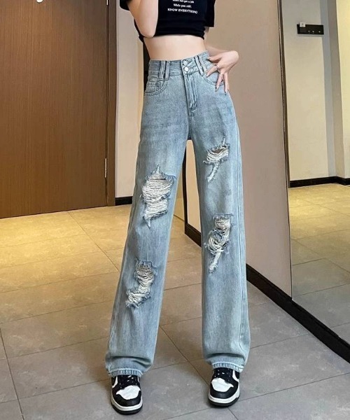 即購入不可　デニム　ダメージ 受注制【Never mind the XU】damage denim pants (3color