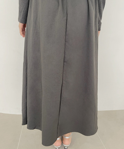 Ada. ワンピース フロントシャーリング ドッキング カット ワンピース