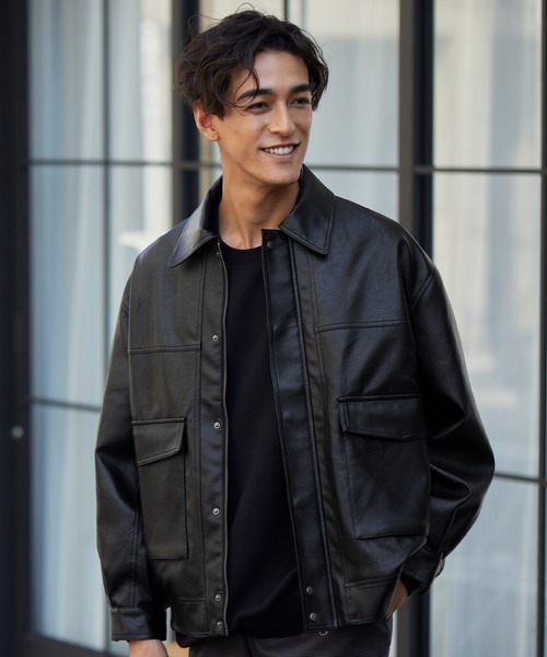 coca（コカ） ブルゾン アウター フェイクレザー A-2フライト