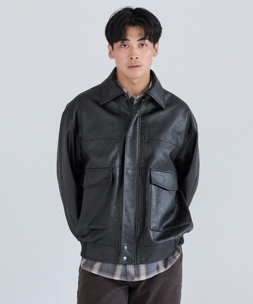 coca（コカ） ブルゾン アウター フェイクレザー A-2フライト