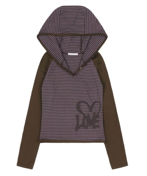 パーカー 「FANCY CLUB」LOVE STRIPE HOODIE レディース FANCY CLUB パーカー 「FANCY CLUB」LOVE STRIPE HOODIE