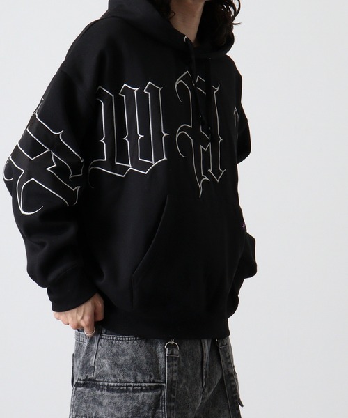 RE730 パーカー Logo embroidery pullover hoodie / ロゴ刺繍プル