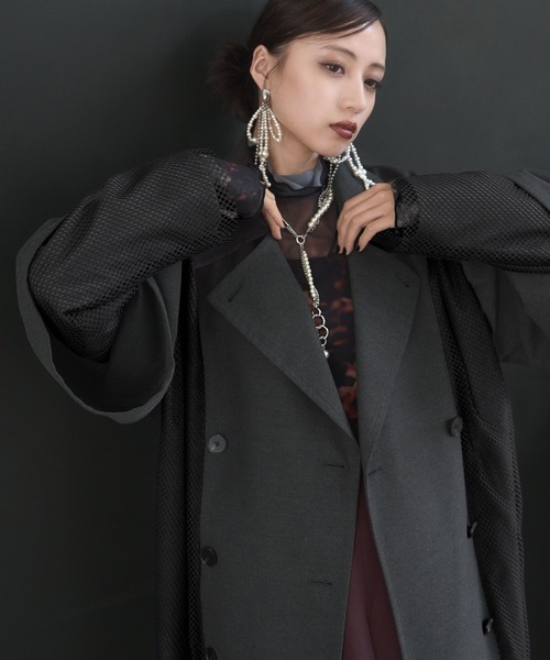 HARE トレンチコート コート メッシュレイヤートレンチコート