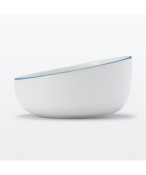 無印良品（MUJI） 磁器 ペット用フードボウル 小 ブルーライン
