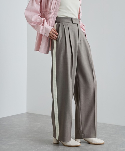 VIS（ビス） パンツ へリンボーンストレートラインパンツ レディース
