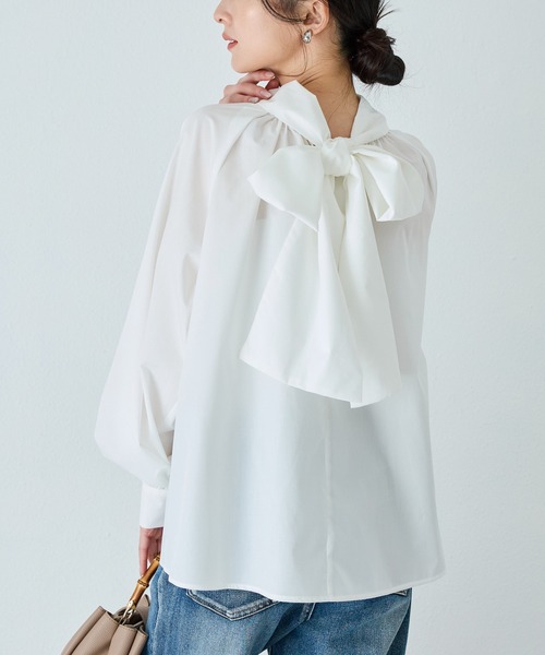 INCEDE（インシード） ブラウス シャツ 前後2WAY ビッグボウタイ