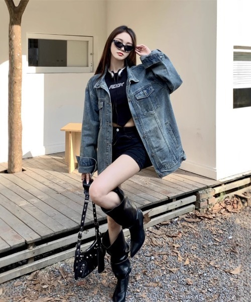 デニムジャケット gジャン オーバーサイズ Gジャン レディース