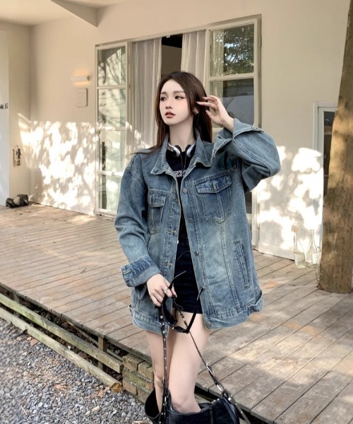 デニムジャケット gジャン オーバーサイズ Gジャン レディース