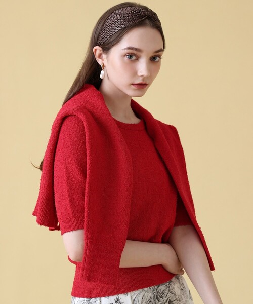 ANAYI（アナイ） ニット セーター ネップスムース5分袖 プルオーバー