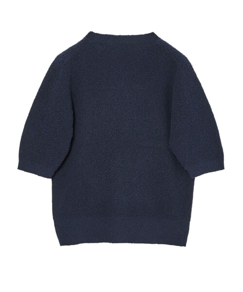 【極美品】ANAYI アナイ ライトブルーニット リボン付き 長袖 トップス36 ANAYI（アナイ） ニット セーター ネップスムース5分袖 プルオーバー