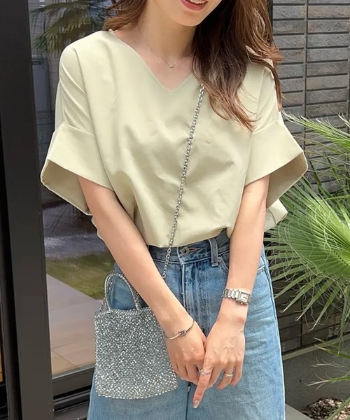 ブラウス シャツ Vネック5分袖ブラウス レディース : ZOZOTOWN