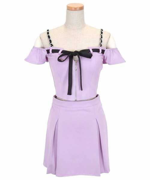 Tika（ティカ） ドレス キャバドレス セットアップ ミニ フレア 肩出し