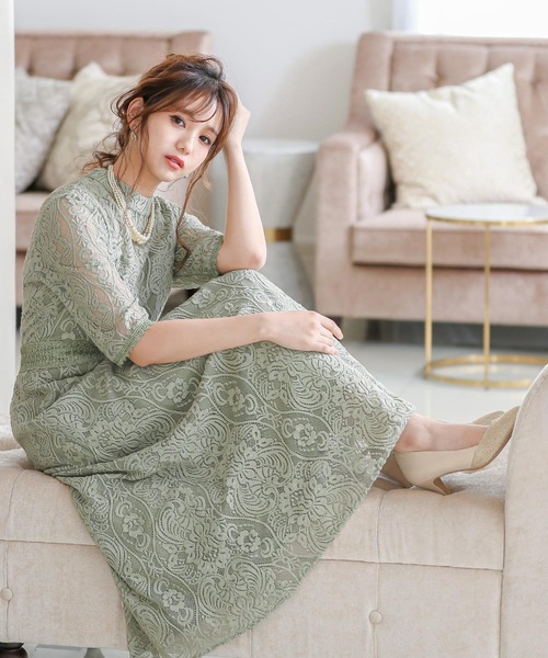 niana（ニアナ） 半袖ワンピース L ライトグリーン レディース