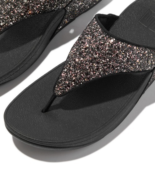 【美品】fitflop グリッター 厚底 サンダル ブラック US6 23cm FitFlop（フィットフロップ） 厚底 サンダル LULU MULTI-TONAL GLITTER