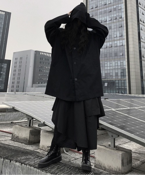 BLANC FICELLE ロング スカート アシンメトリー レイヤード パンツ