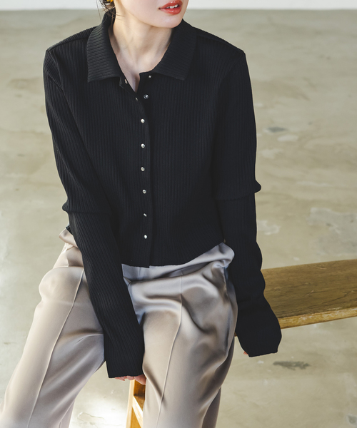 NOBLE カーディガン トタンテレコシャツカーディガン レディース  