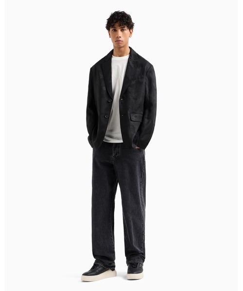 ジーンズ 「A|X アルマーニ エクスチェンジ」グレーウォッシュデニム バギーパンツ_J83 BAGGY メンズの画像