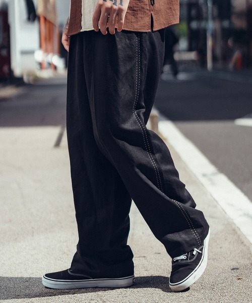 Subciety（サブサエティ） ワイドパンツ スラックス Hand stitch
