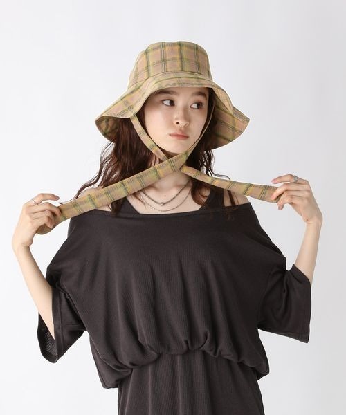 maxim ブラックリボン付きハット JEANASIS 帽子 ハット リボンツキツバヒロ HAT/459389