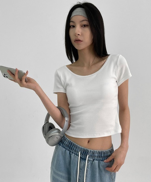 BLACKUP tシャツ 「MADE」 イージーバックオープン半袖Tシャツ