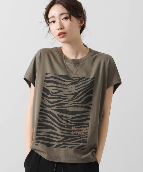 2025新作　新品　グレディブリリアン　ゼブラプリントコクーンフレンチスリーブ Gready Brilliant tシャツ ゼブラプリントコクーンフレンチ