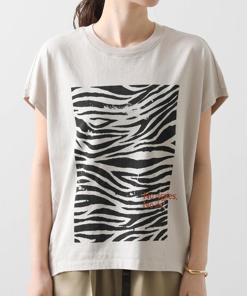 2025新作　新品　グレディブリリアン　ゼブラプリントコクーンフレンチスリーブ Gready Brilliant tシャツ ゼブラプリントコクーンフレンチ