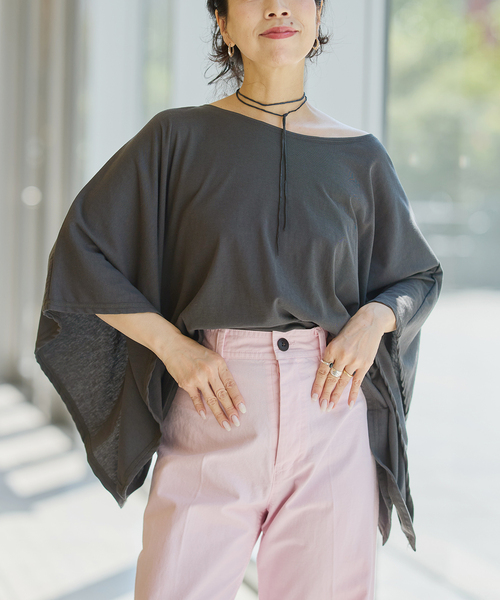 tシャツ IENA LA BOUCLE ドルマンケープカットソー レディース